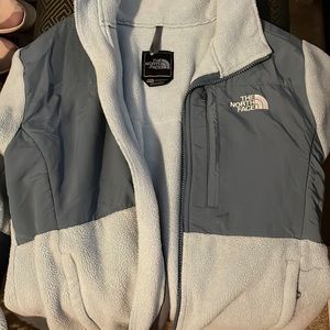 North face blue zip up